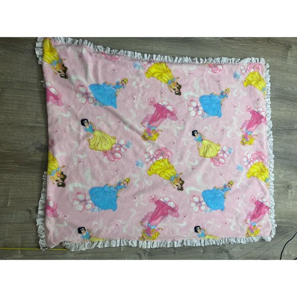 Vintage 90s Disney Princes Pink Fleece Throw Blanket For Toddler 50 x 40 - Picture 8 of 14
